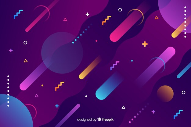 Fondo dinámico de formas geométricas con degradado