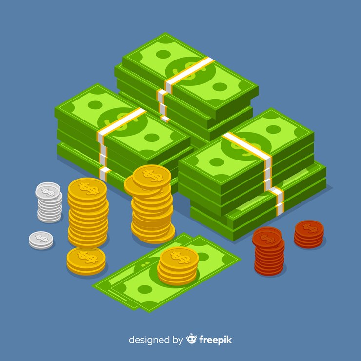 Vector gratuito fondo de dinero en isométrico
