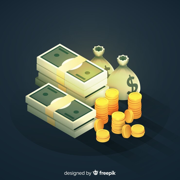 Vector gratuito fondo de dinero en isométrico