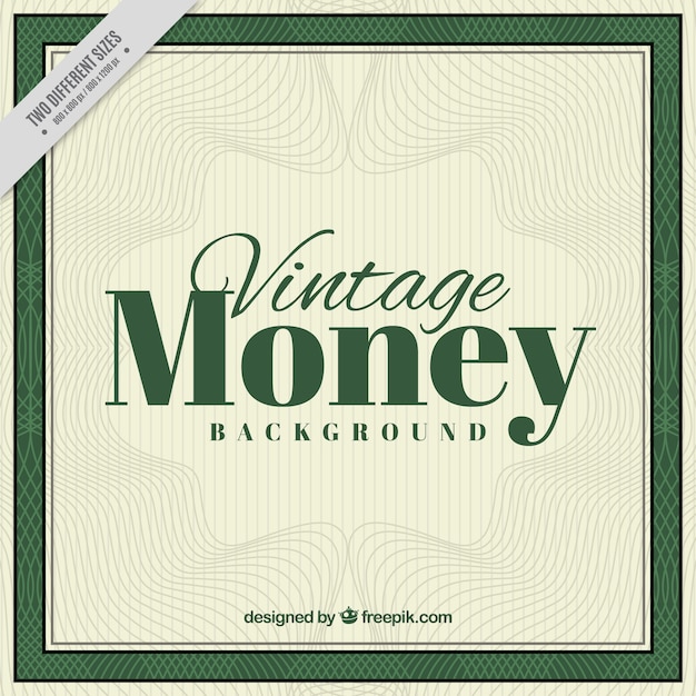 Fondo de dinero vintage con líneas onduladas