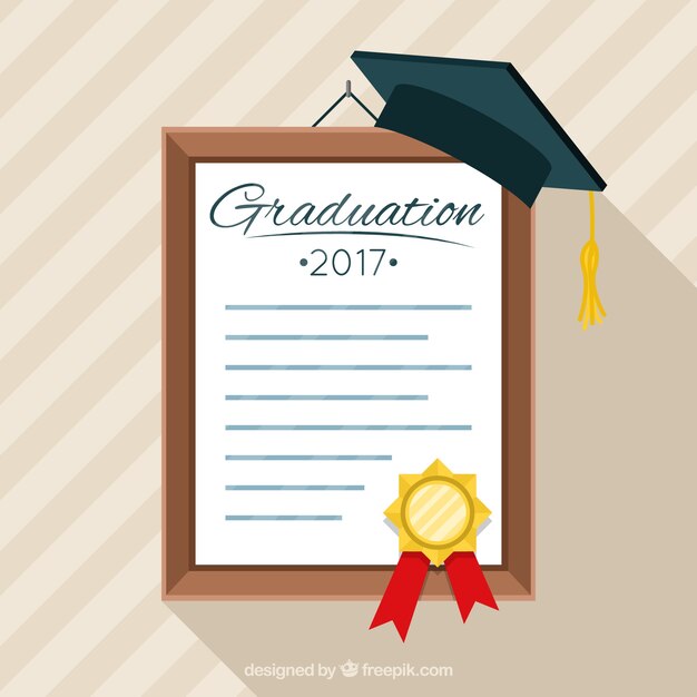 Fondo de diploma de graduación con birrete