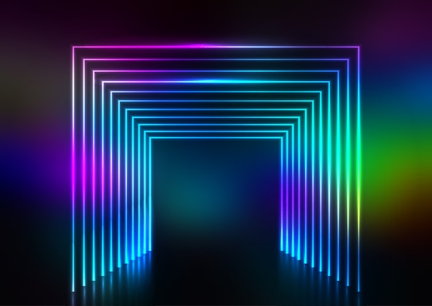 Fondo de diseño abstracto con efecto túnel de neón