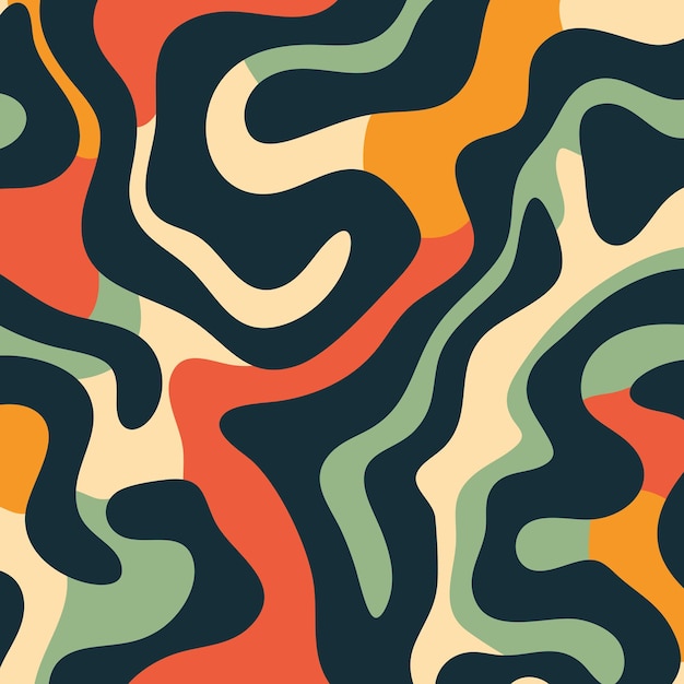 Fondo de diseño abstracto retro dibujado a mano