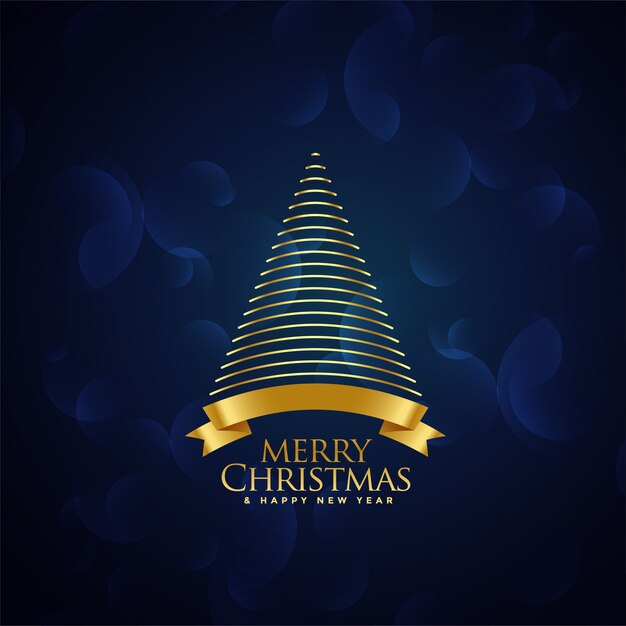 Fondo de diseño de árbol de oro de Navidad creativa