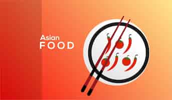 Vector gratuito fondo de diseño de comida asiática minimalista