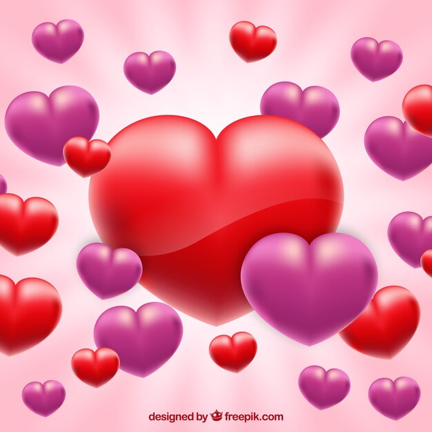 Fondo con diseño de corazón