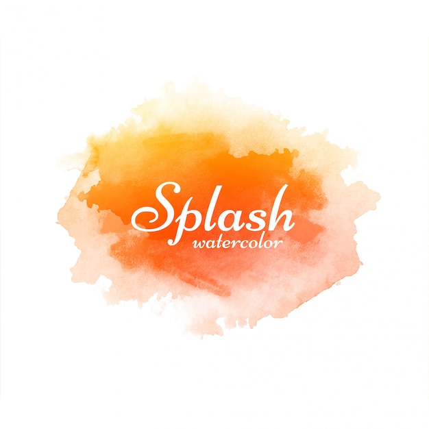 Fondo de diseño decorativo splash acuarela naranja