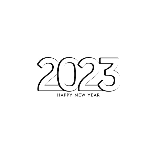 Fondo de diseño decorativo de texto feliz año nuevo 2023