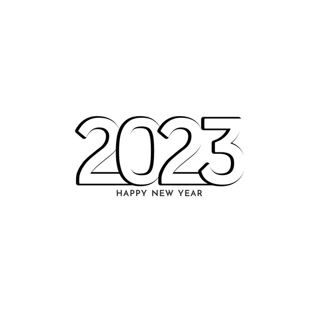 Fondo de diseño decorativo de texto feliz año nuevo 2023