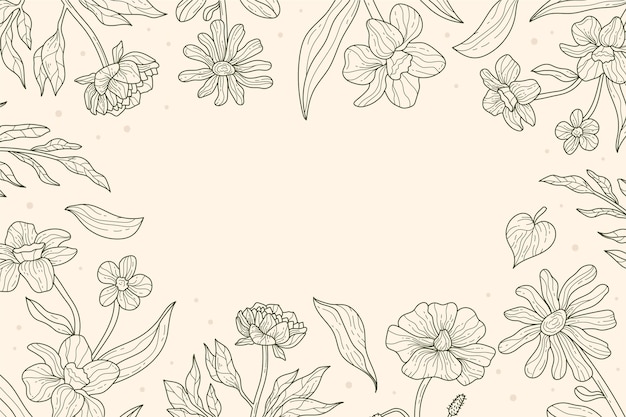Fondo de diseño floral lineal