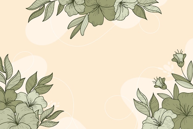 Fondo de diseño floral lineal