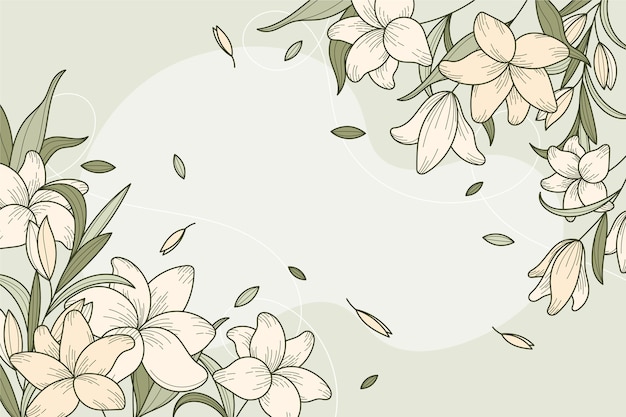Fondo de diseño floral lineal