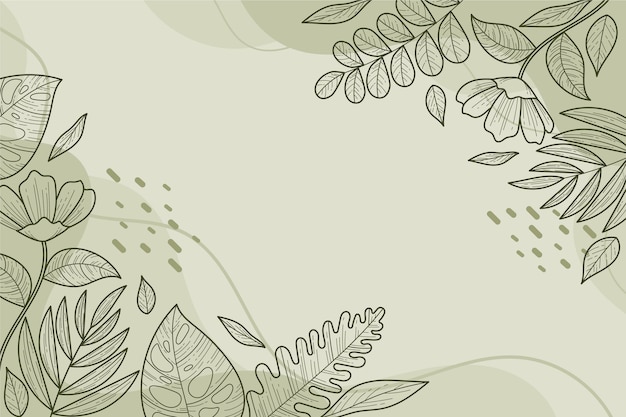Fondo de diseño floral lineal