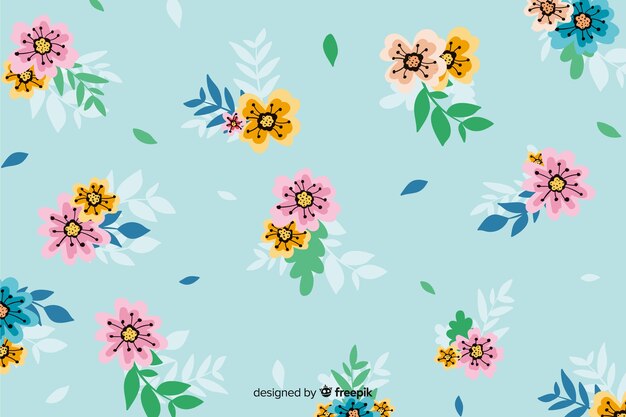 Fondo con un diseño floral pintado a mano