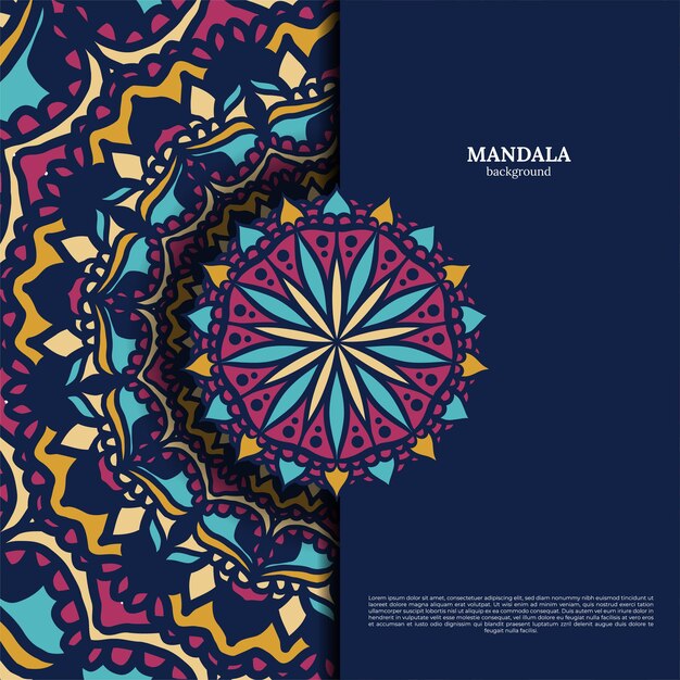 Fondo de diseño de mandala colorido ornamental de lujo