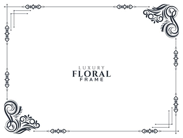 Fondo de diseño de marco floral de lujo con estilo