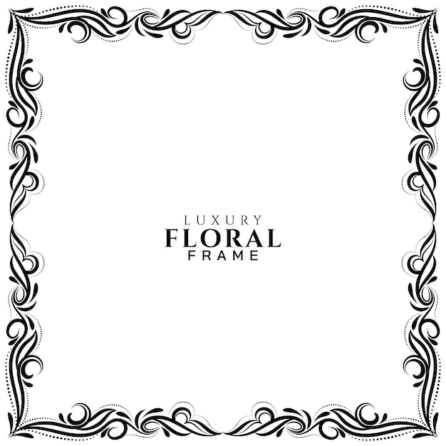 Fondo de diseño de marco floral ornamental