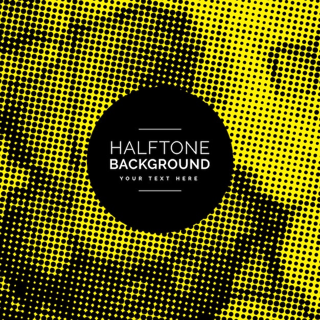 Fondo con diseño de medio tono amarillo y negro