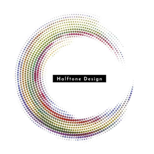 Fondo de diseño de medio tono circular abstractamente colorido