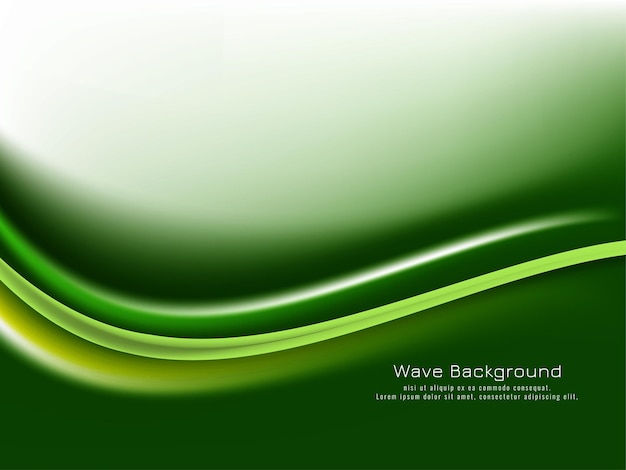 Fondo de diseño de onda de color verde elegante abstracto