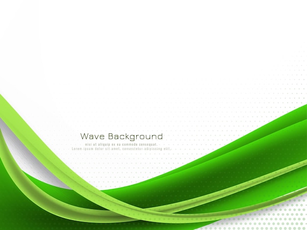 Fondo de diseño de onda verde con estilo moderno
