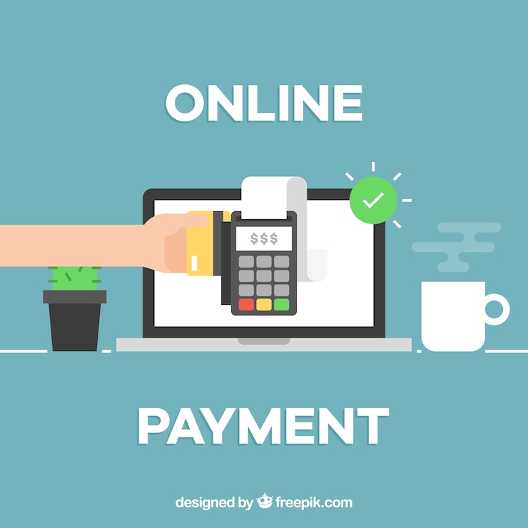 Vector gratuito fondo con diseño de pago en línea