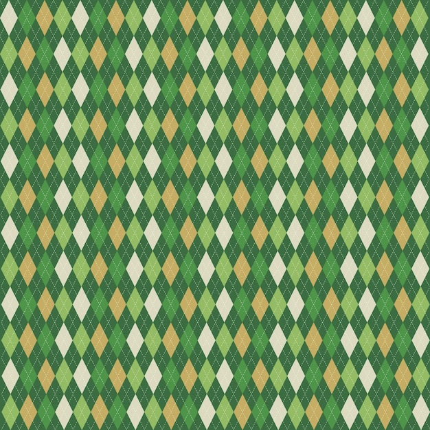 Fondo de diseño de patrón argyle en tonos verdes