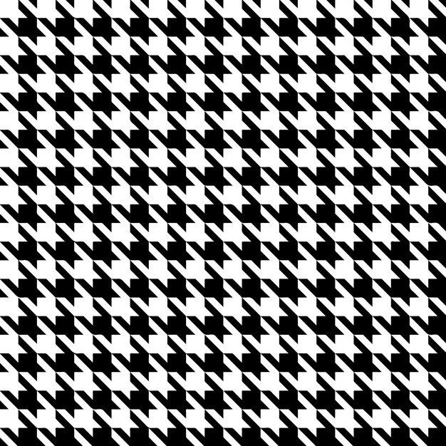 Fondo de diseño de patrón de pata de gallo en blanco y negro
