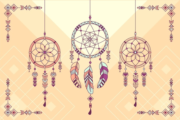 Fondo de diseño plano boho