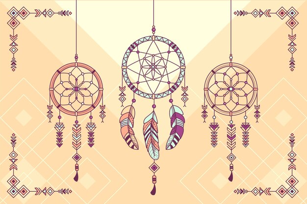 Fondo de diseño plano boho