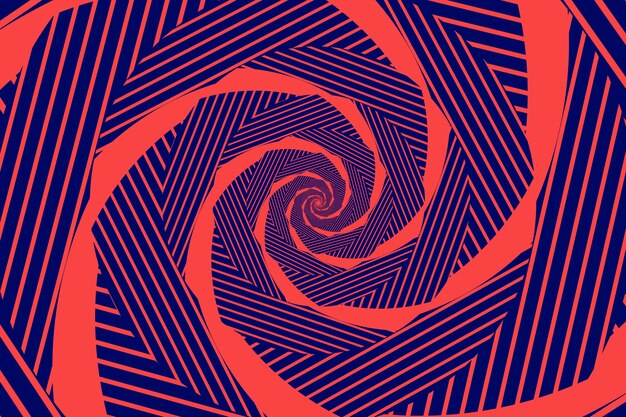 Fondo de diseño plano en círculo espiral