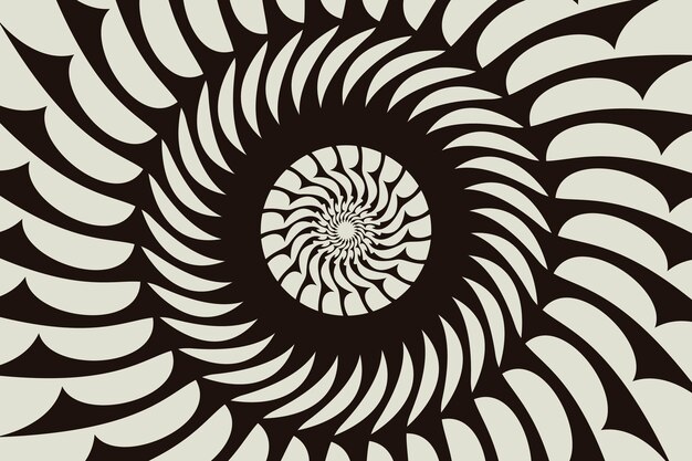 Fondo de diseño plano en círculo espiral