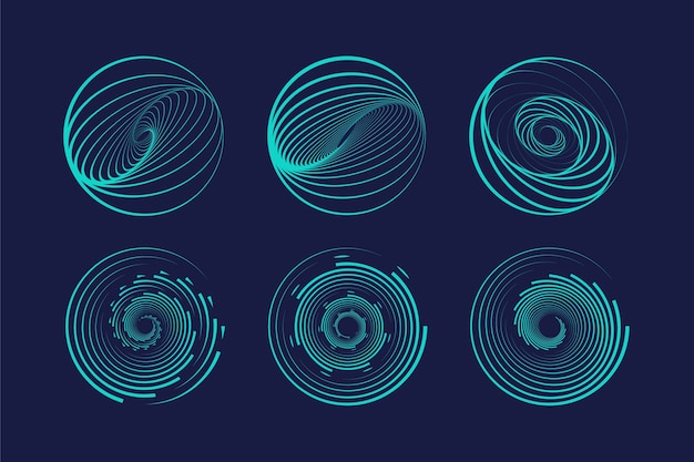 Fondo de diseño plano en círculo espiral