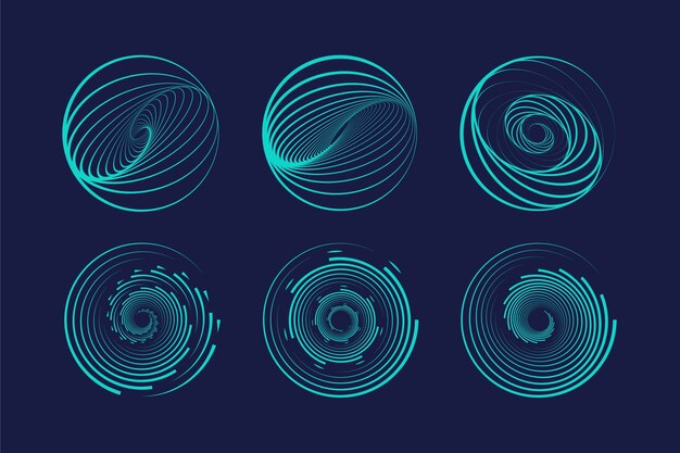 Fondo de diseño plano en círculo espiral