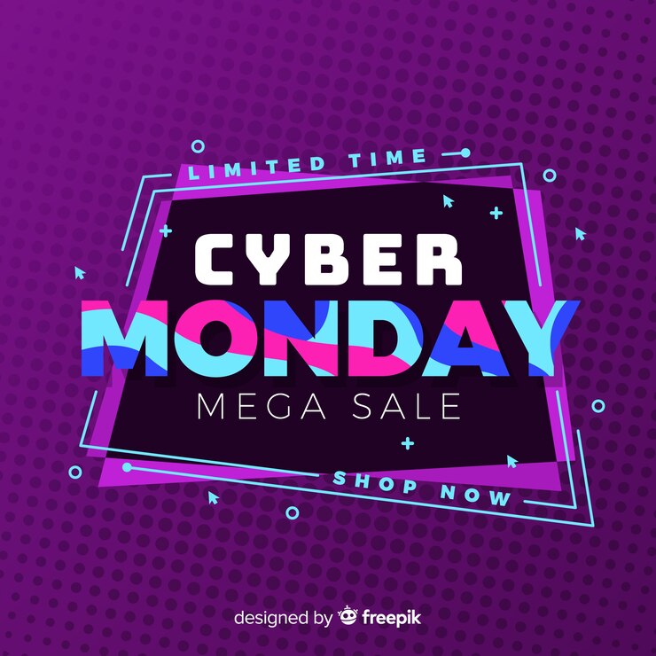 Vector gratuito fondo de diseño plano cyber monday