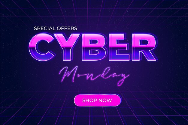 Fondo de diseño plano cyber monday