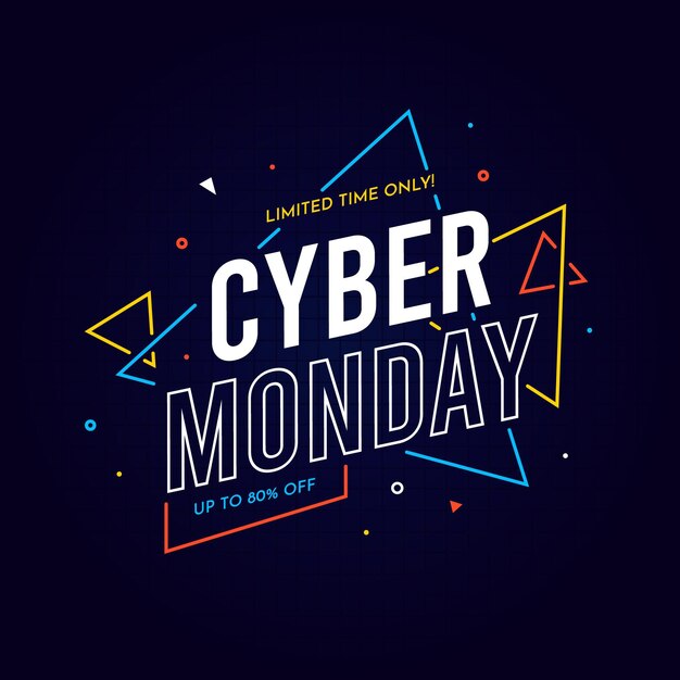 Fondo de diseño plano de cyber monday