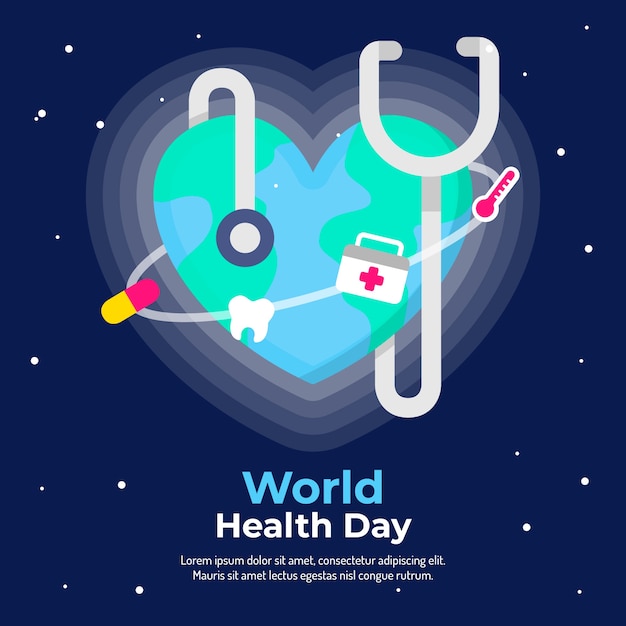 Vector gratuito fondo de diseño plano del día mundial de la salud