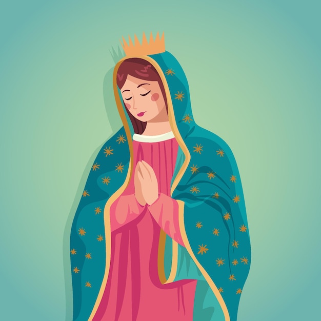 Vector gratuito fondo de diseño plano fiesta de la virgen