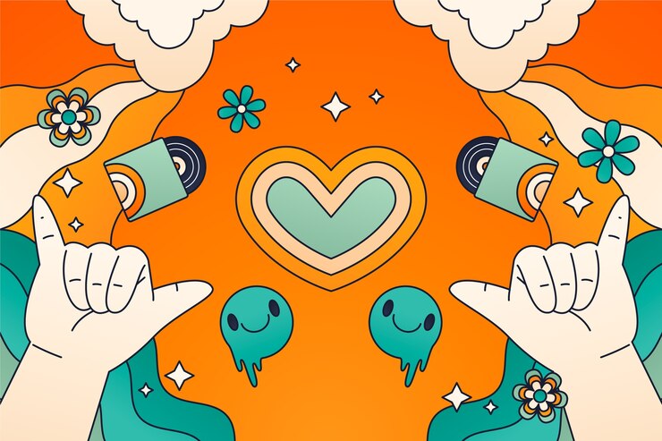 Vector gratuito fondo de diseño plano retro 60s 70s