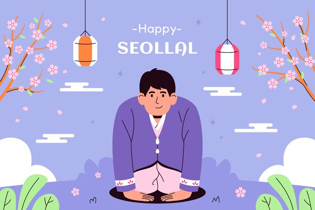 Fondo de diseño plano seollal