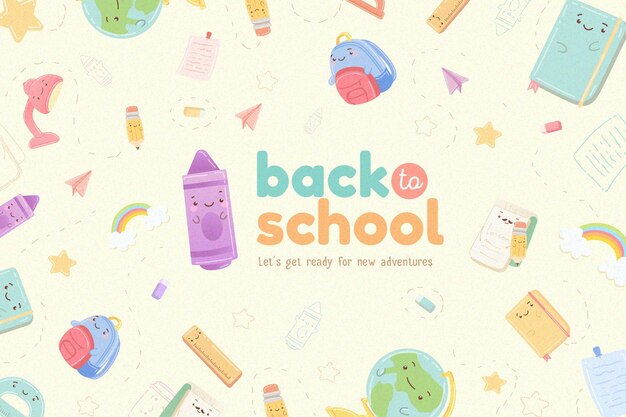 Fondo de diseño plano de vuelta a la escuela