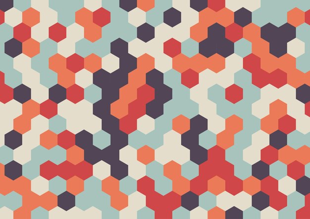 Fondo de diseño retro abstracto con formas hexagonales