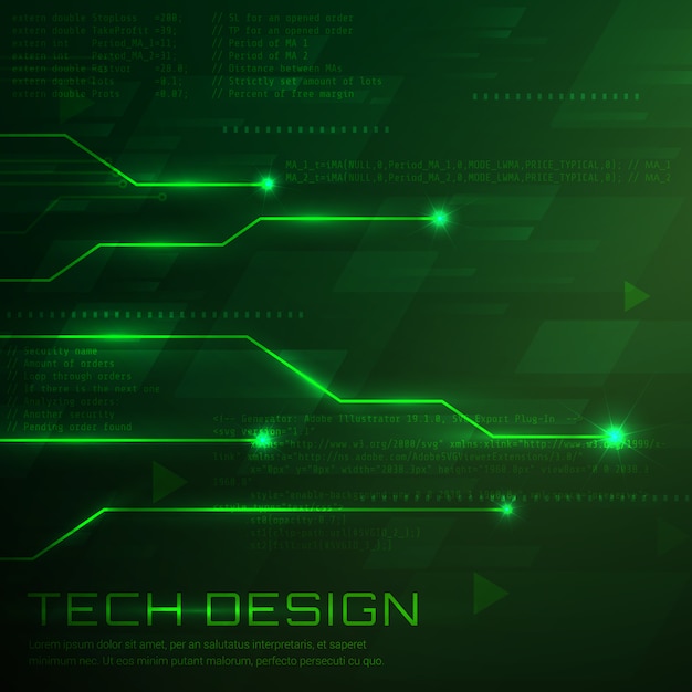 Fondo con diseño tecnológico verde