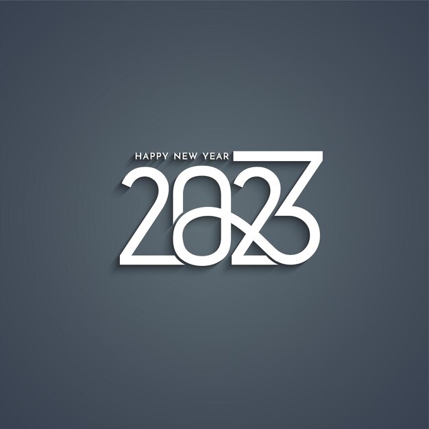 Fondo de diseño de texto creativo feliz año nuevo 2023