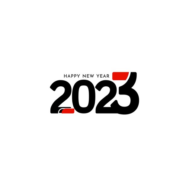 Fondo de diseño de texto decorativo feliz año nuevo 2023