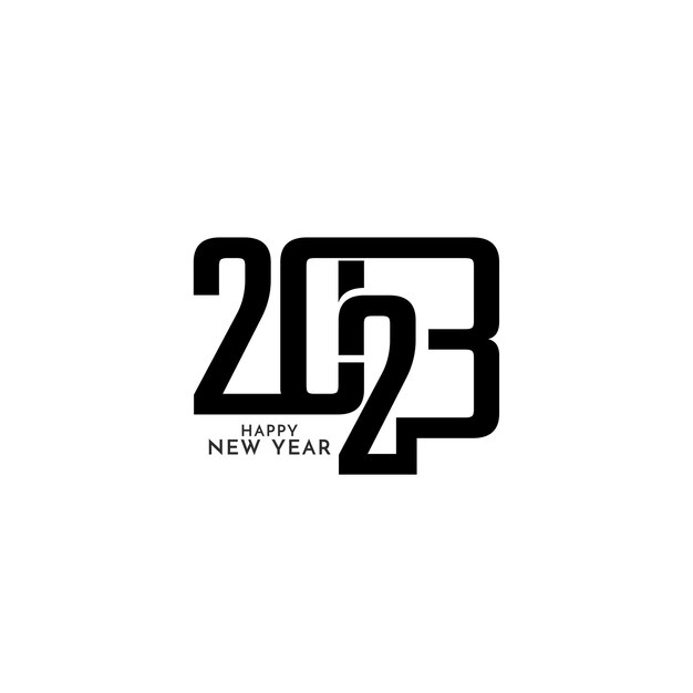 Fondo de diseño de texto decorativo feliz año nuevo 2023