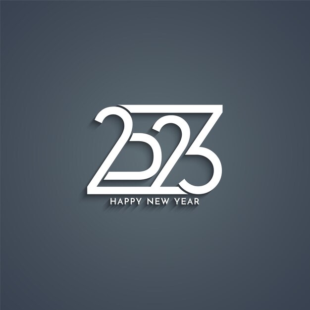 Fondo de diseño de texto con estilo feliz año nuevo 2023