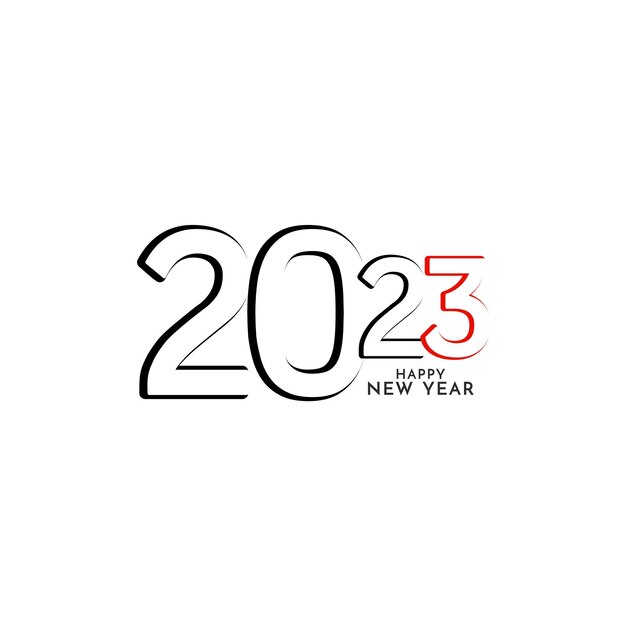 Fondo de diseño de texto moderno feliz año nuevo 2023