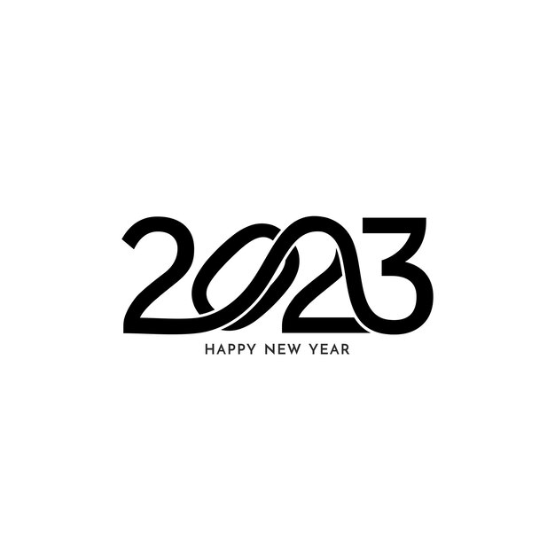 Fondo de diseño de texto moderno feliz año nuevo 2023
